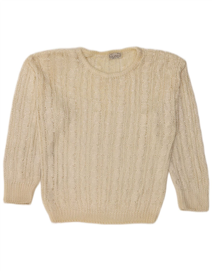 Sweter damski Giunco z okrągłym dekoltem UK 14, średni złamanej bieli