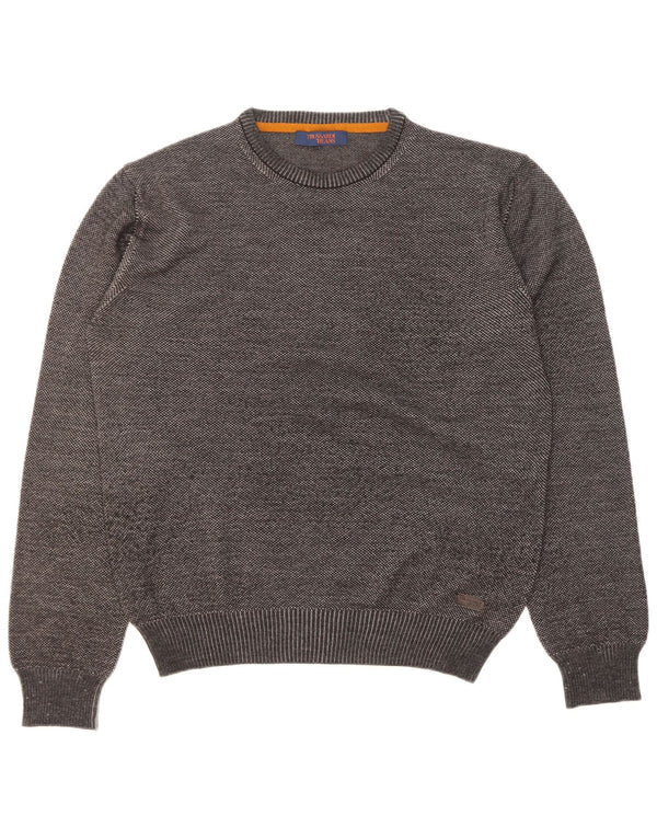 Męski sweter z okrągłym dekoltem Trussardi Jeans XL, szara, dziewicza wełna