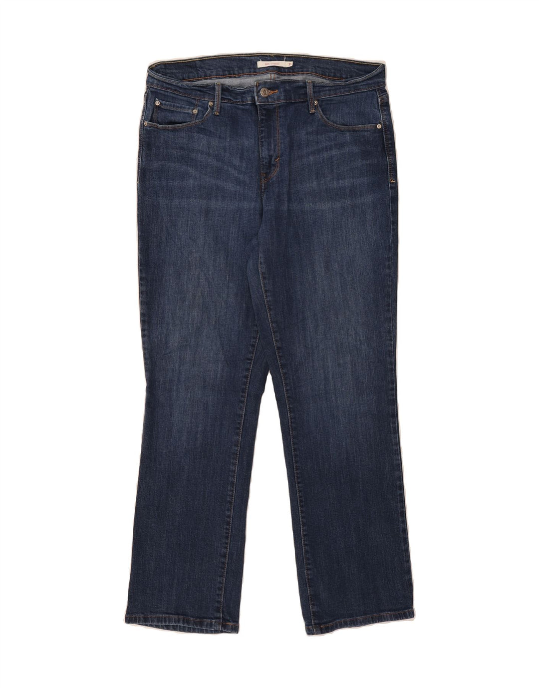 LEVI'S Womens 505 Straight Jeans W31 L30 Navy Blue Cotton Vintage Levi's and Second-Hand Levi's from Messina Hembry 