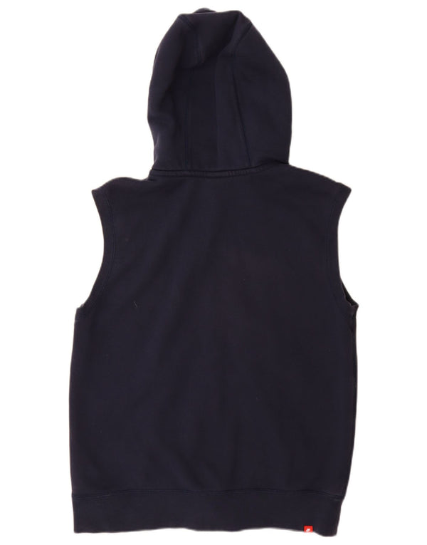 Damski sweter z kapturem i zamkiem NIKE bez rękawów, UK 16, duży, granatowy, bawełniany