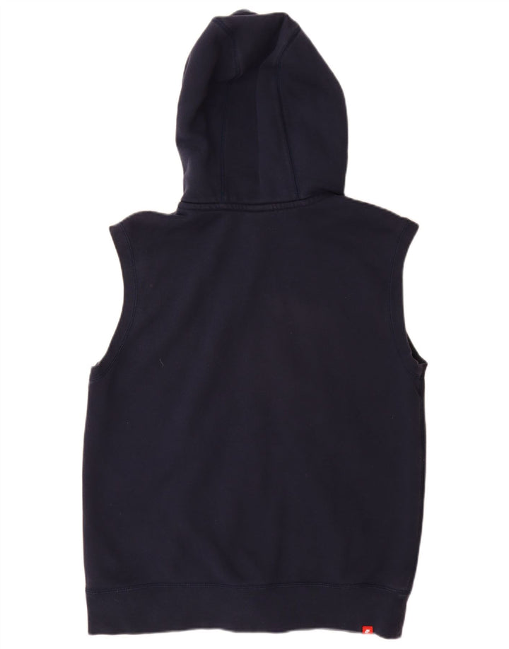 Damski sweter z kapturem i zamkiem NIKE bez rękawów, UK 16, duży, granatowy, bawełniany