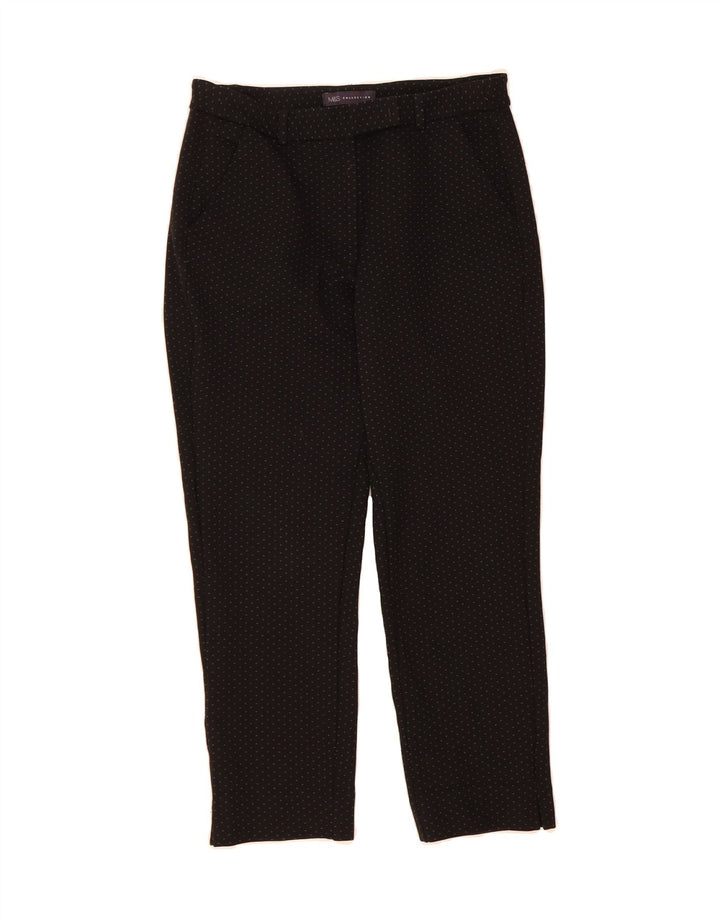 MARKS & SPENCER Womens Slim Cropped Trousers W30 L25 Black Spotted Vintage Marks & Spencer and Second-Hand Marks & Spencer from Messina Hembry 