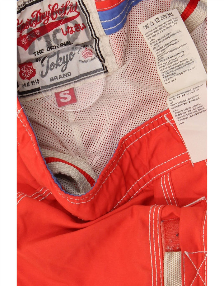 Męskie spodenki kąpielowe SUPERDRY z grafiką, małe, czerwone, z poliestru w blokach kolorów
