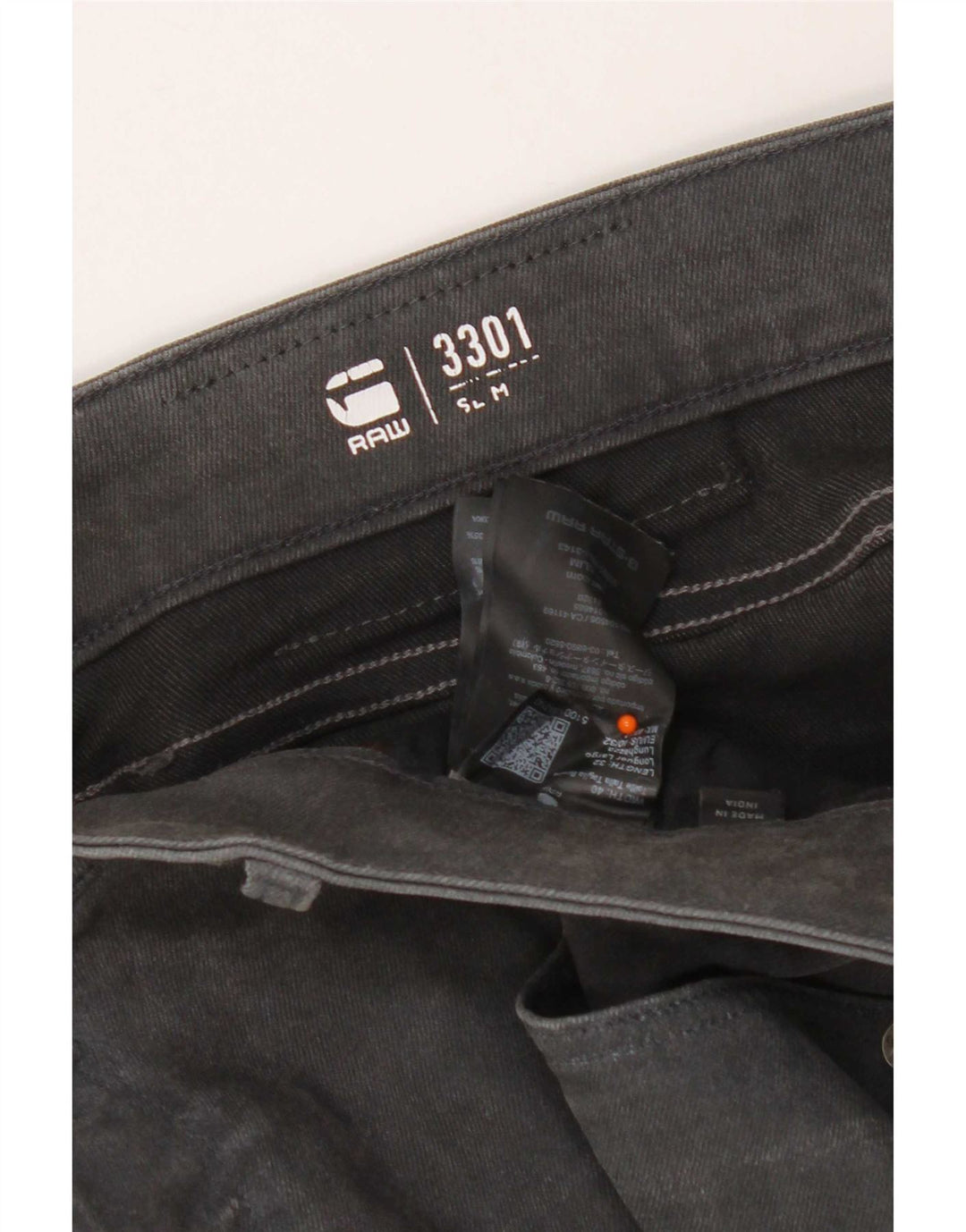 G-Star Męskie 3301 Slim Jeans W40 L32 Szara bawełna