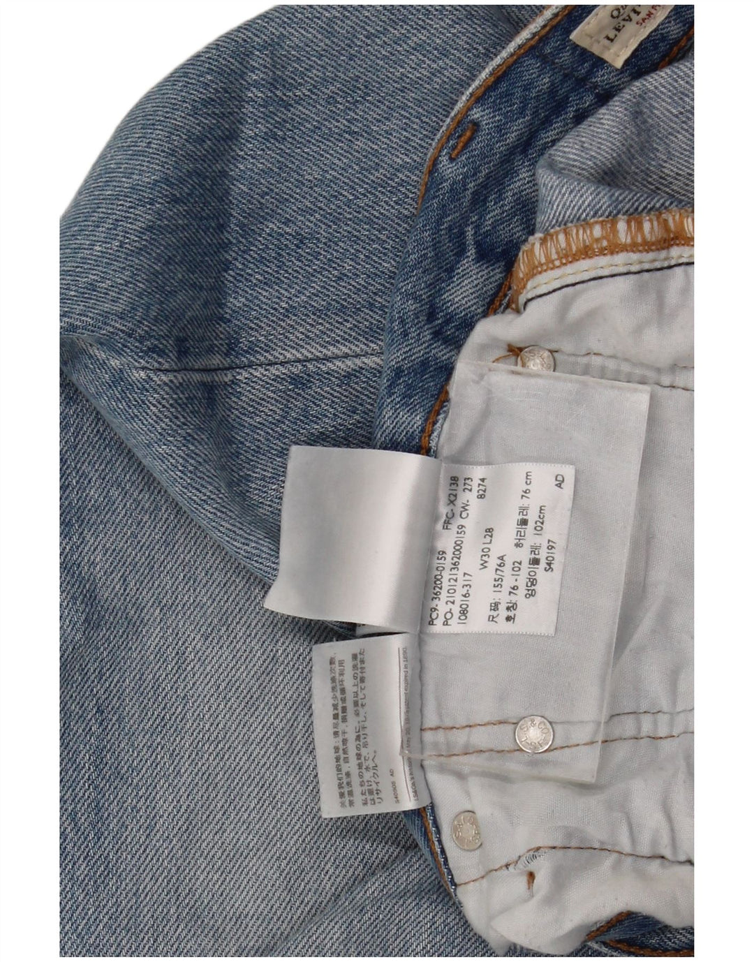 Męskie jeansy Levi's 501 Straight W30 L28 Niebieskie bawełniane