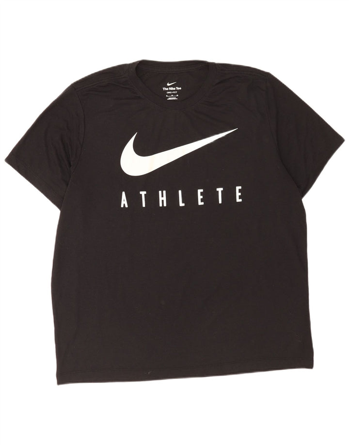 Męski T-shirt z grafiką Nike Dri Fit, XL, czarny, poliester
