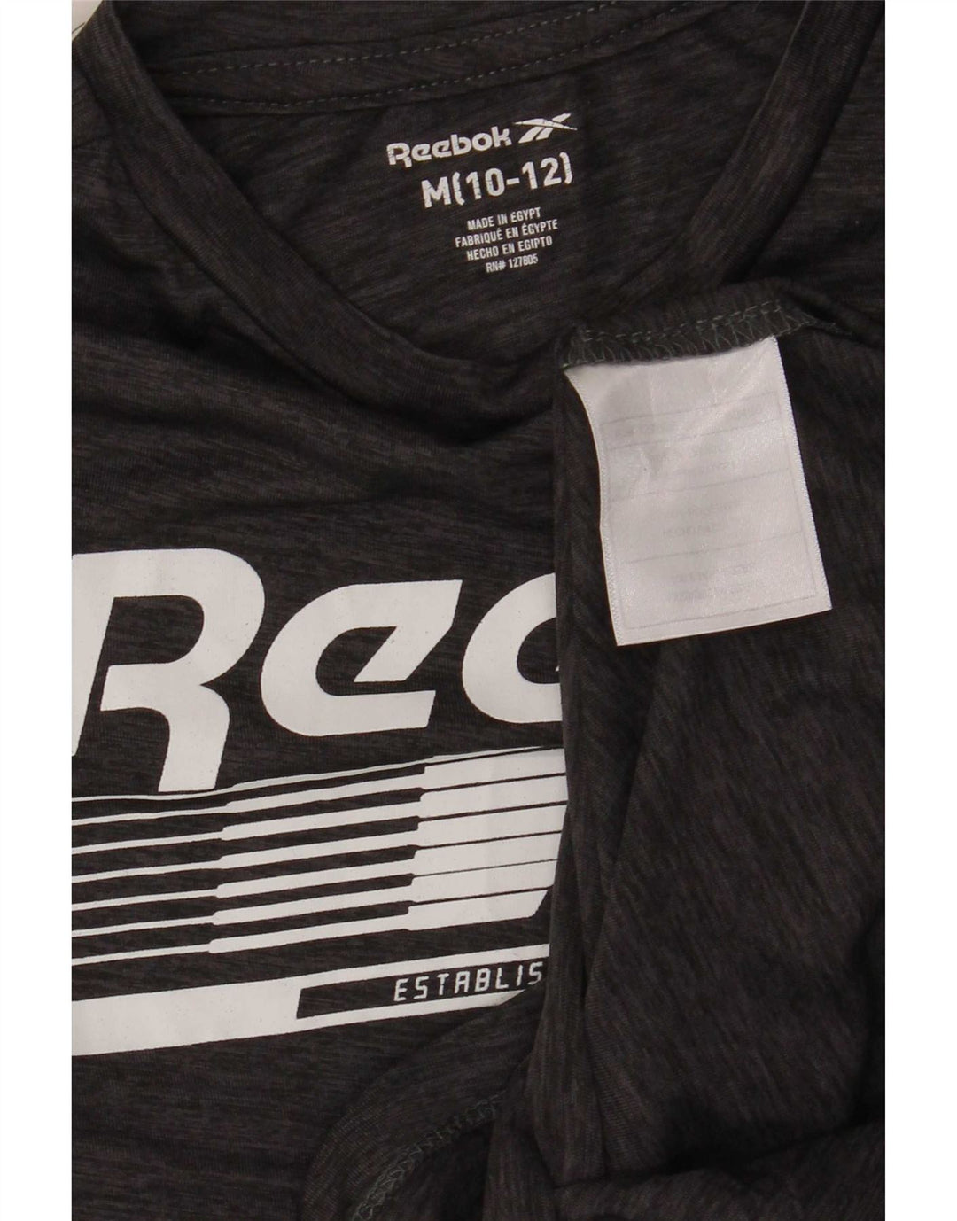 Chłopięcy T-shirt z grafiką Reebok 10-11 lat, średni szary poliester