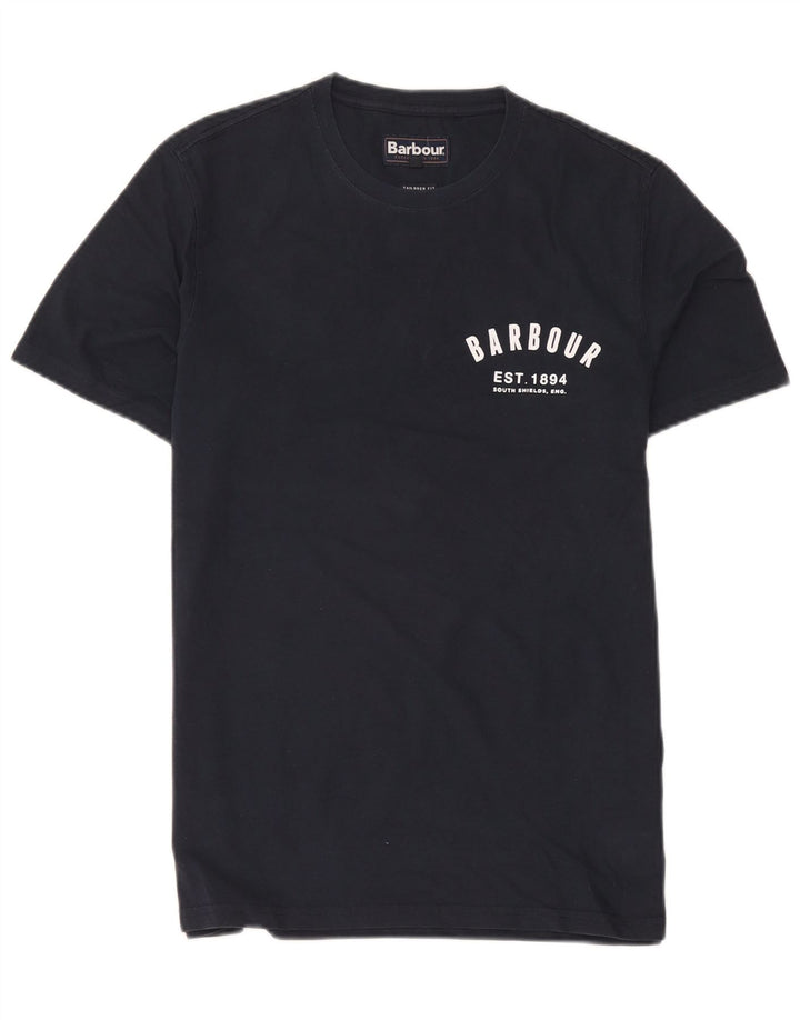 Męski T-shirt z grafiką Barbour o dopasowanym kroju, średni, granatowy, bawełniany