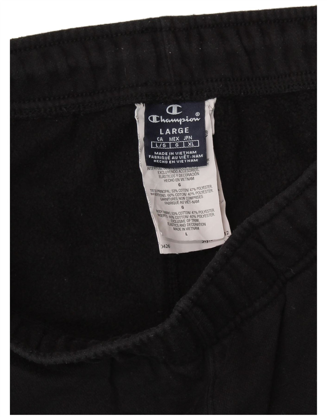 Damskie spodnie dresowe Champion UK 16, duże, czarne, bawełniane