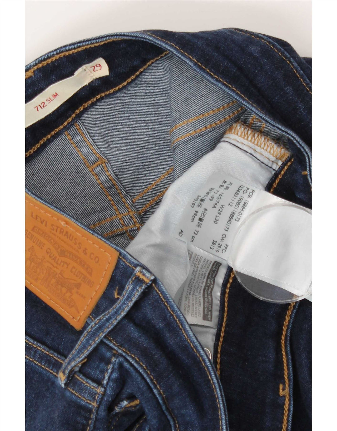Damskie jeansy Levi's 712 Slim W29 L30 Granatowa bawełna
