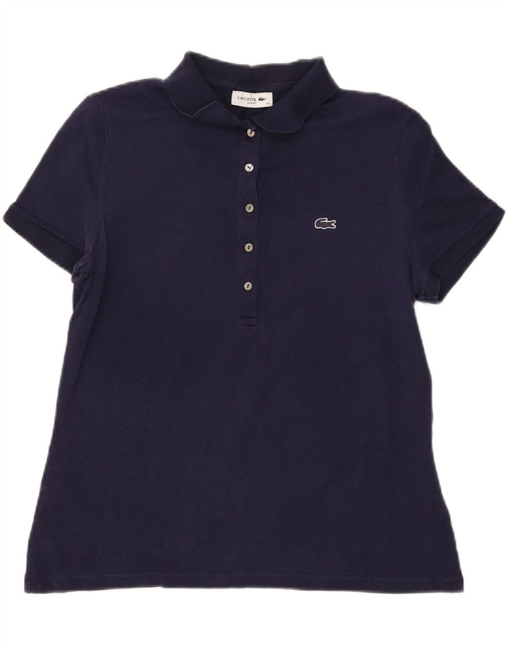 Damska koszulka polo LACOSTE Slim Fit, rozmiar 42, duża, granatowa, bawełniana