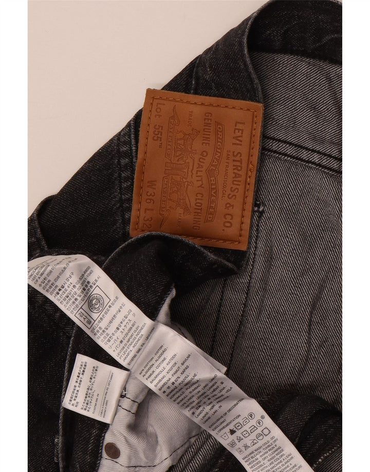 Męskie proste dżinsy LEVI'S W36 L32, czarna bawełna
