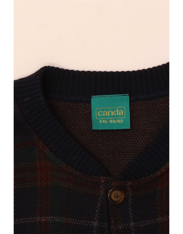 Canda Męski sweter kardigan 2XL, wielobarwna kratka, akryl