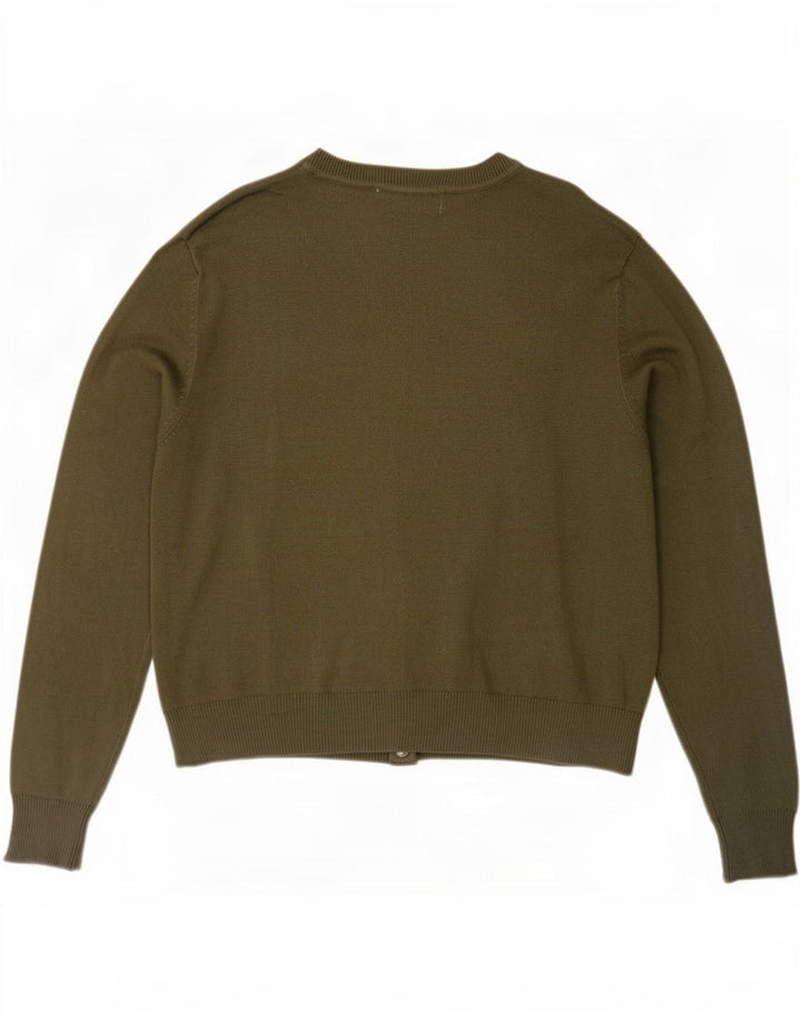 Marks & Spencer Krótki sweter damski, UK 12, średni khaki, wiskoza