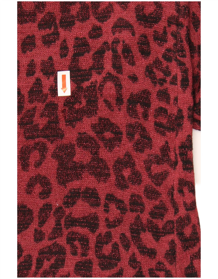 MARKS & SPENCER Womens Crew Neck Jumper Sweater UK 10 Small Maroon