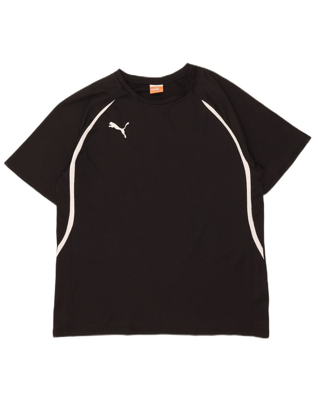 Męski T-shirt z grafiką Puma, średni, czarny poliester w paski