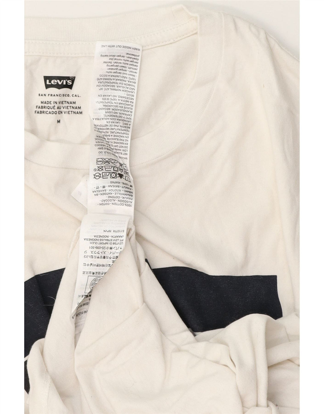 Męska koszulka z grafiką Levi's, średnia, biała bawełna