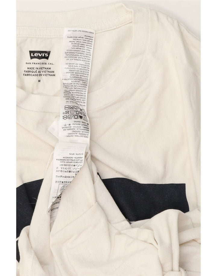 Męska koszulka z grafiką Levi's, średnia, biała bawełna