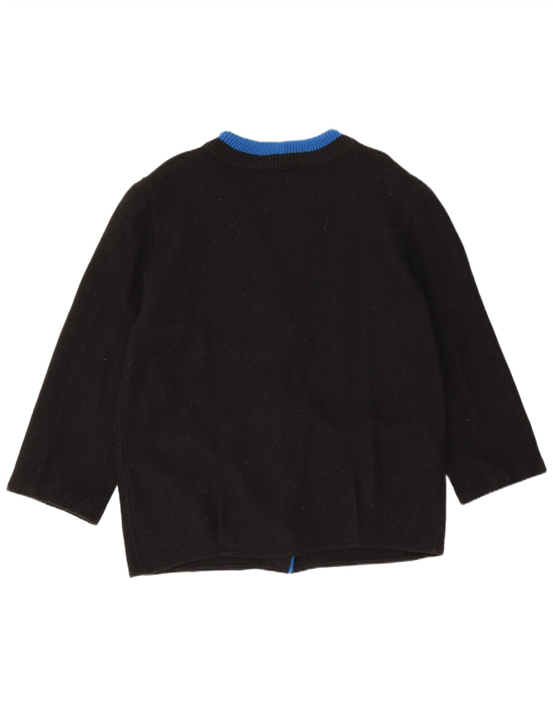 Łatwy damski sweter kardigan z rękawem 3/4, EU 44 XL, czarna wełna
