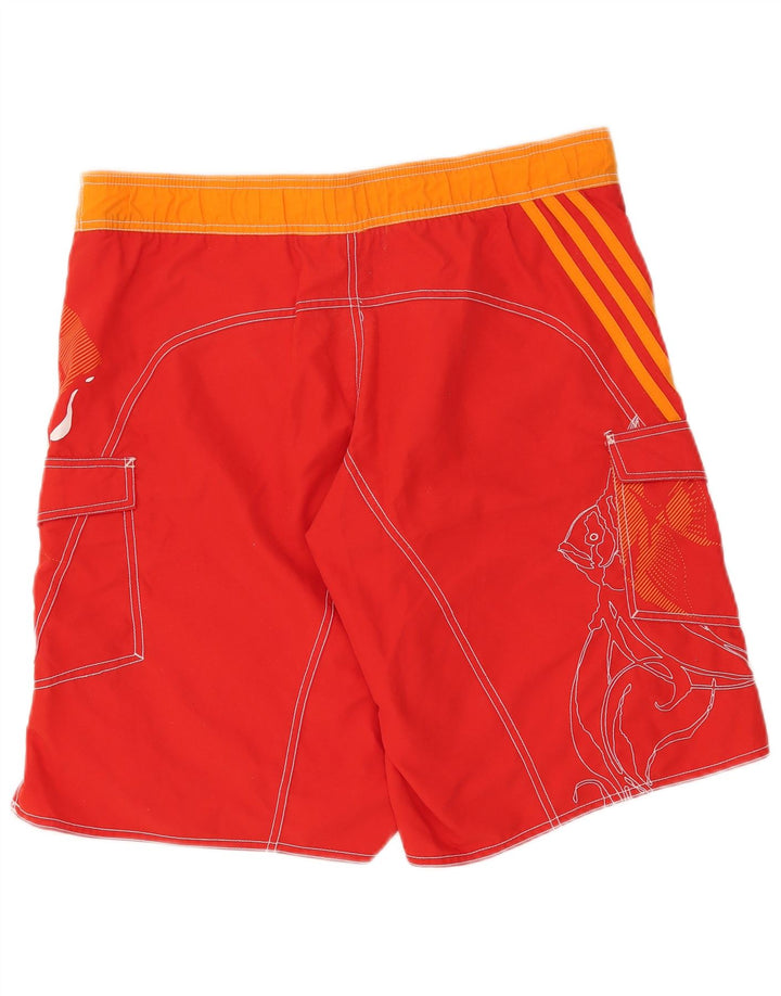 Męskie spodenki kąpielowe Adidas Graphic, poliester w kolorze średniej czerwieni