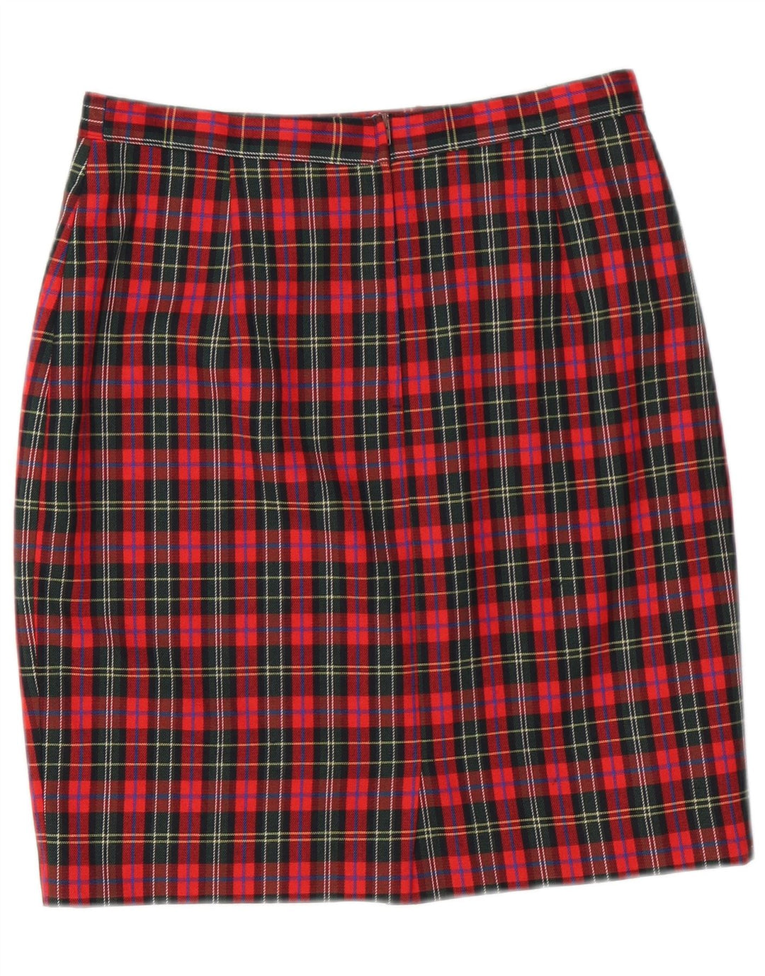 Damska spódnica ołówkowa w stylu vintage IT 44 Medium W28 Czerwona kratka z dziewiczej wełny