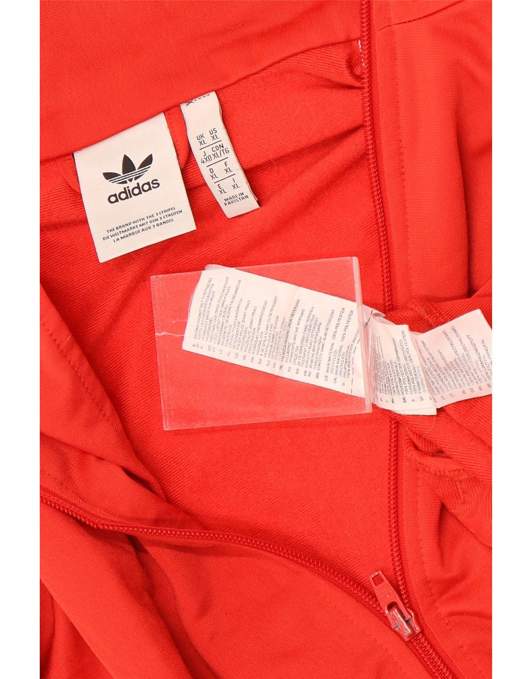 Adidas Męska bluza dresowa XL Czerwona poliestrowa