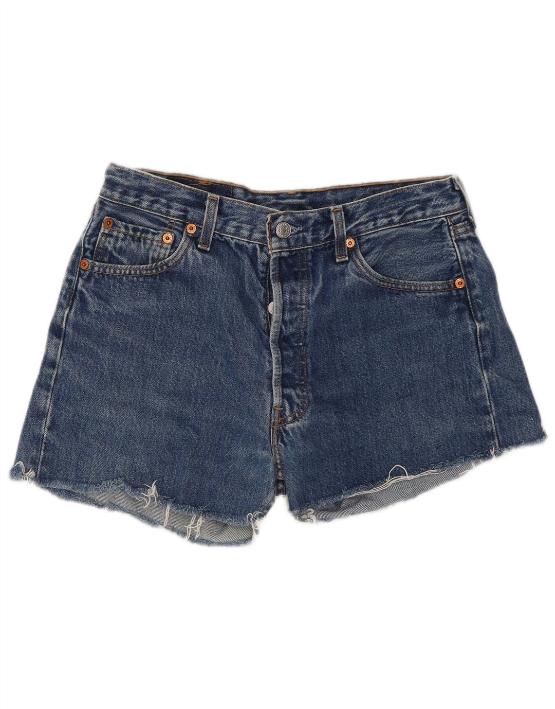 Damskie spodenki jeansowe Levi's 501 W30 Średni niebieski, bawełniany