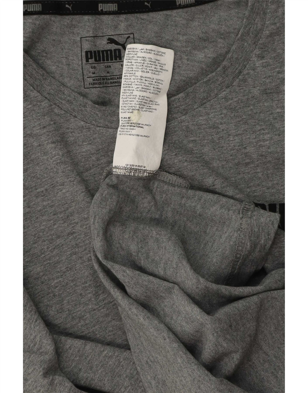 T-shirt męski Puma Top, średnioszary, bawełniany