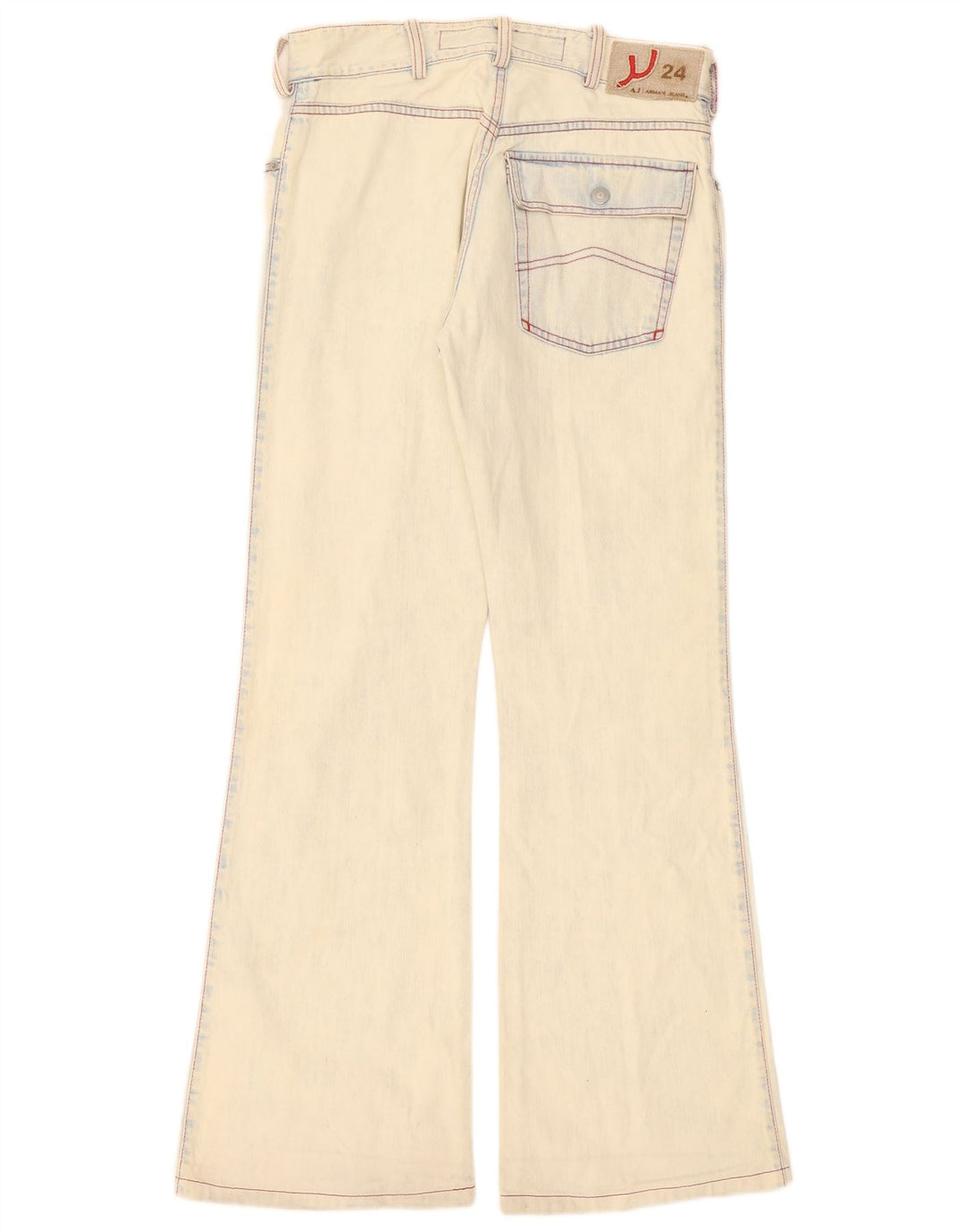 Damskie jeansy rozkloszowane Armani W31 L31 z białej bawełny