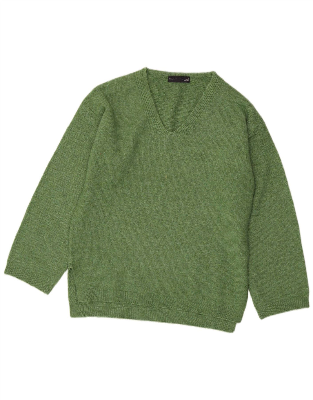 Marks & Spencer Damski sweter oversize z dekoltem w kształcie litery V, UK 10, mały zielony