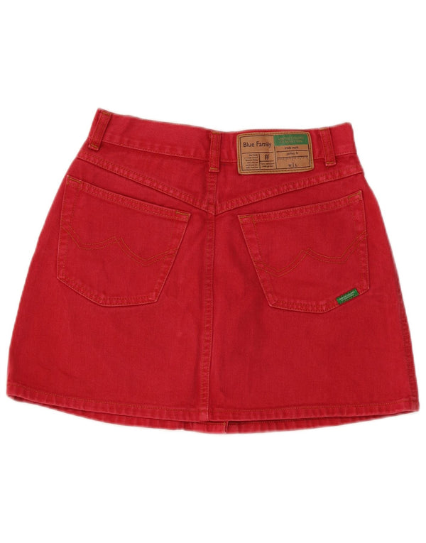 Spódnica damska Benetton Mini Denim IT 44 Medium W26 Czerwona bawełna