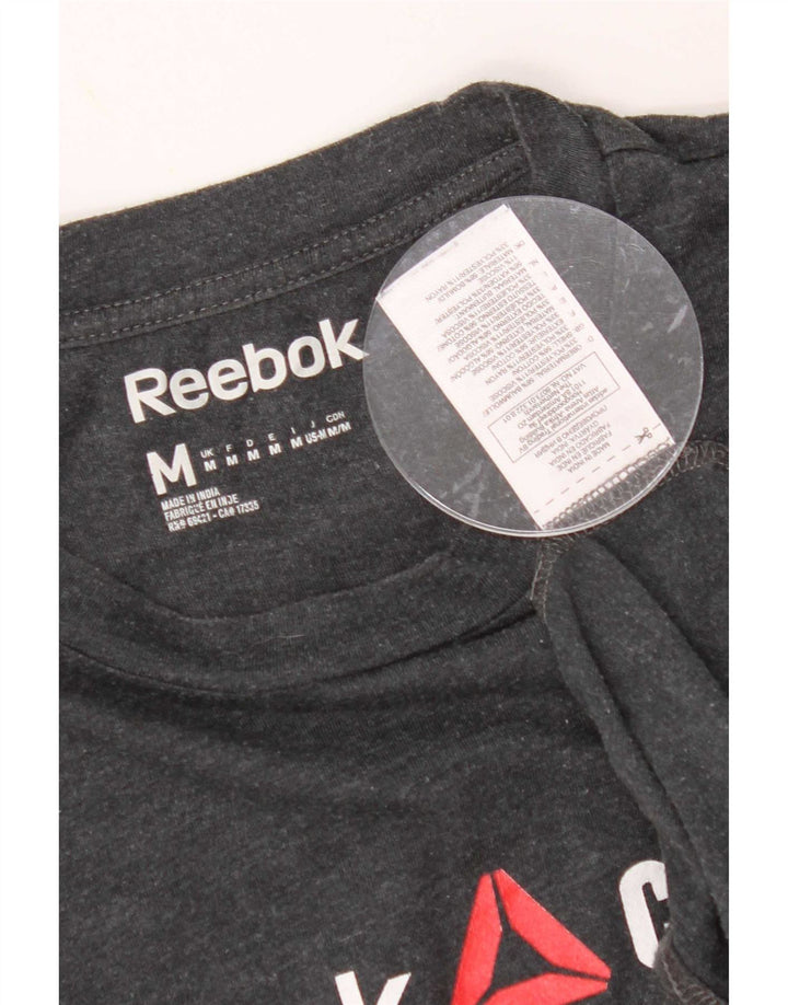 Męska koszulka Reebok z grafiką, średnia szara bawełna