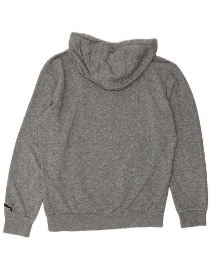 Męski sweter z kapturem i grafiką PUMA, mały, szary, nakrapiany poliester