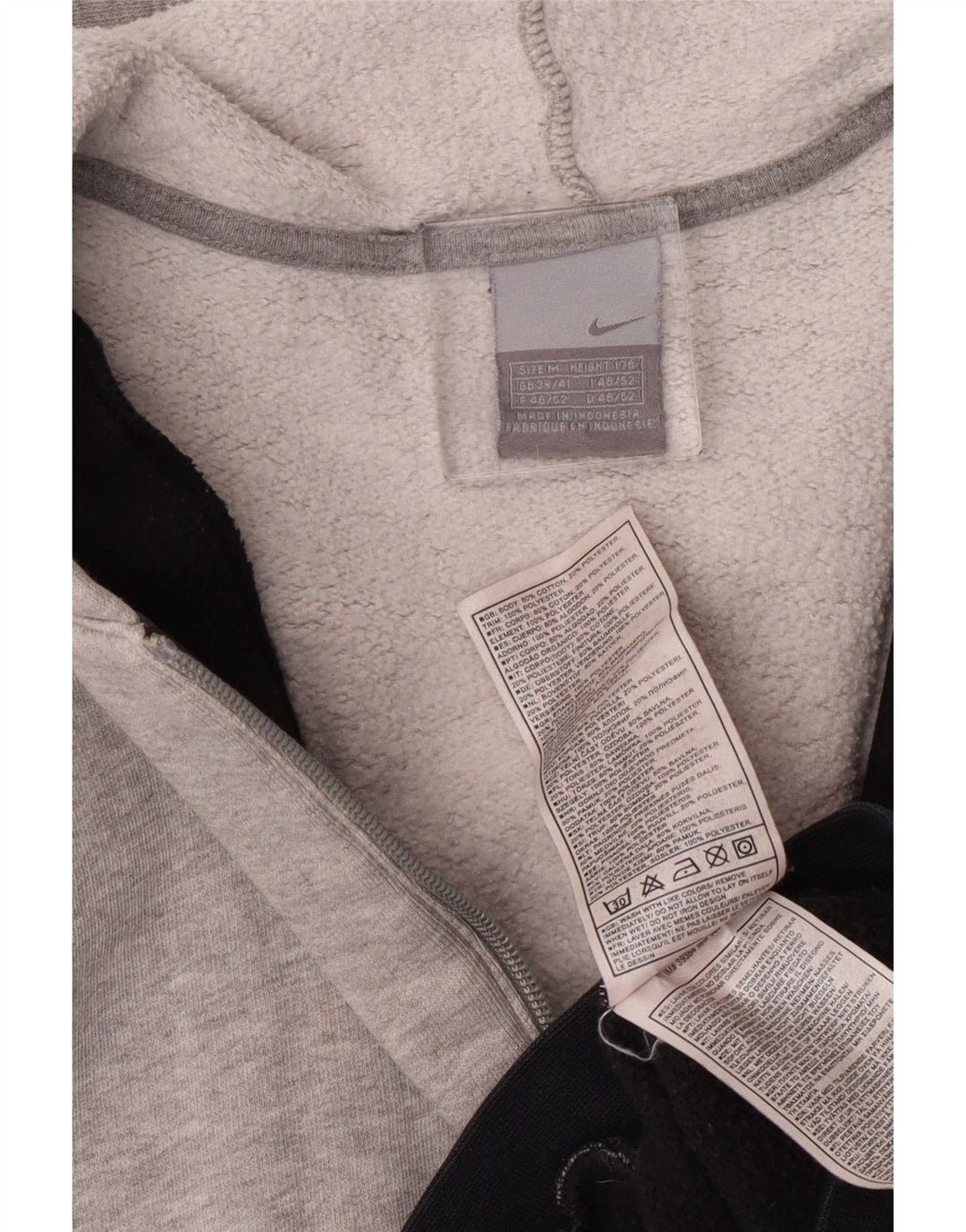 Męski sweter z kapturem i zamkiem błyskawicznym Nike, UK 39/41, średni czarny, blok kolorów