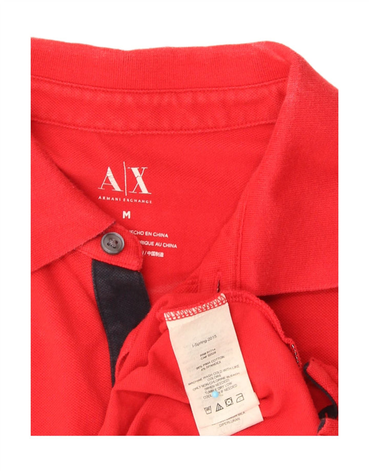 Męska koszulka polo Armani Exchange, średnia czerwona, bawełniana
