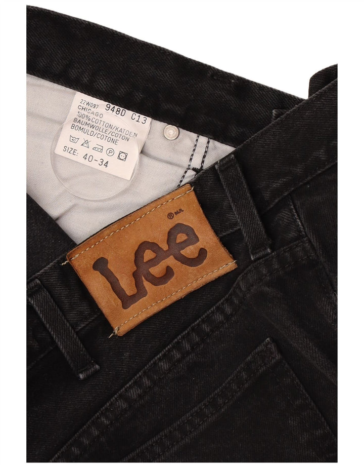 Męskie jeansy Lee Chicago Straight W40 L34, czarne, bawełniane