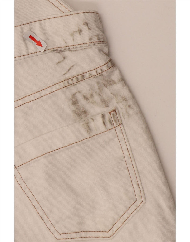 Damskie spodenki ogrodniczki White Stuff UK 8 Small W30 Biała bawełna