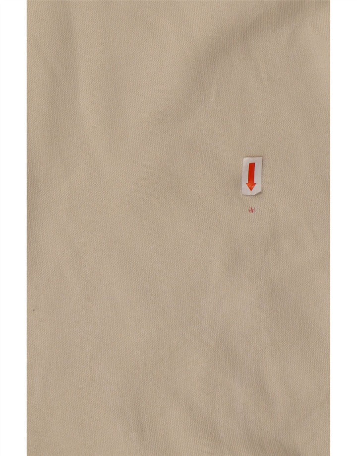 ASICS Mens Zip Neck Sweatshirt Jumper Medium Beige Cotton Vintage Asics and Second-Hand Asics from Messina Hembry 