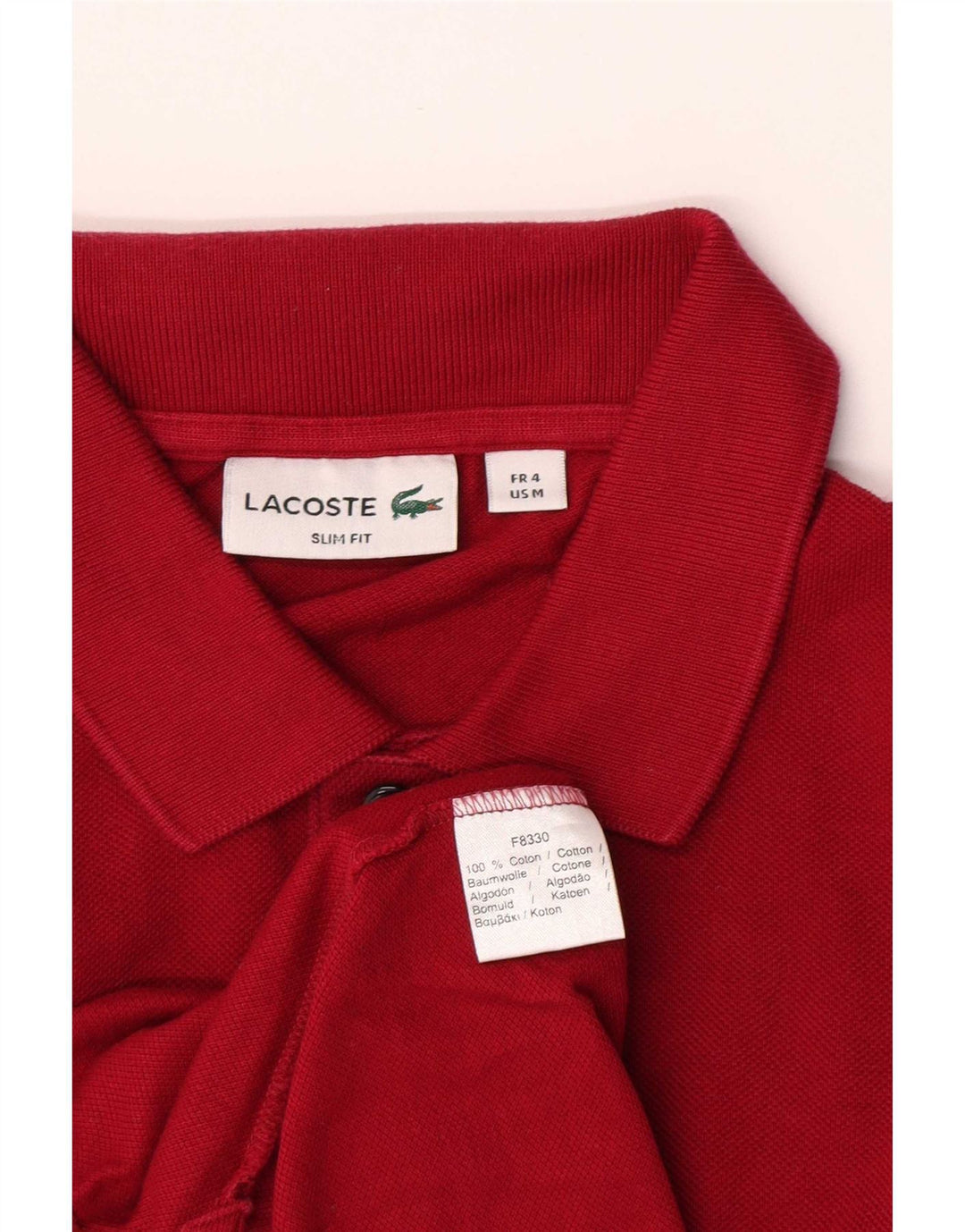 Męska koszulka polo Lacoste Slim Fit, rozmiar 4, średnia czerwona, bawełniana