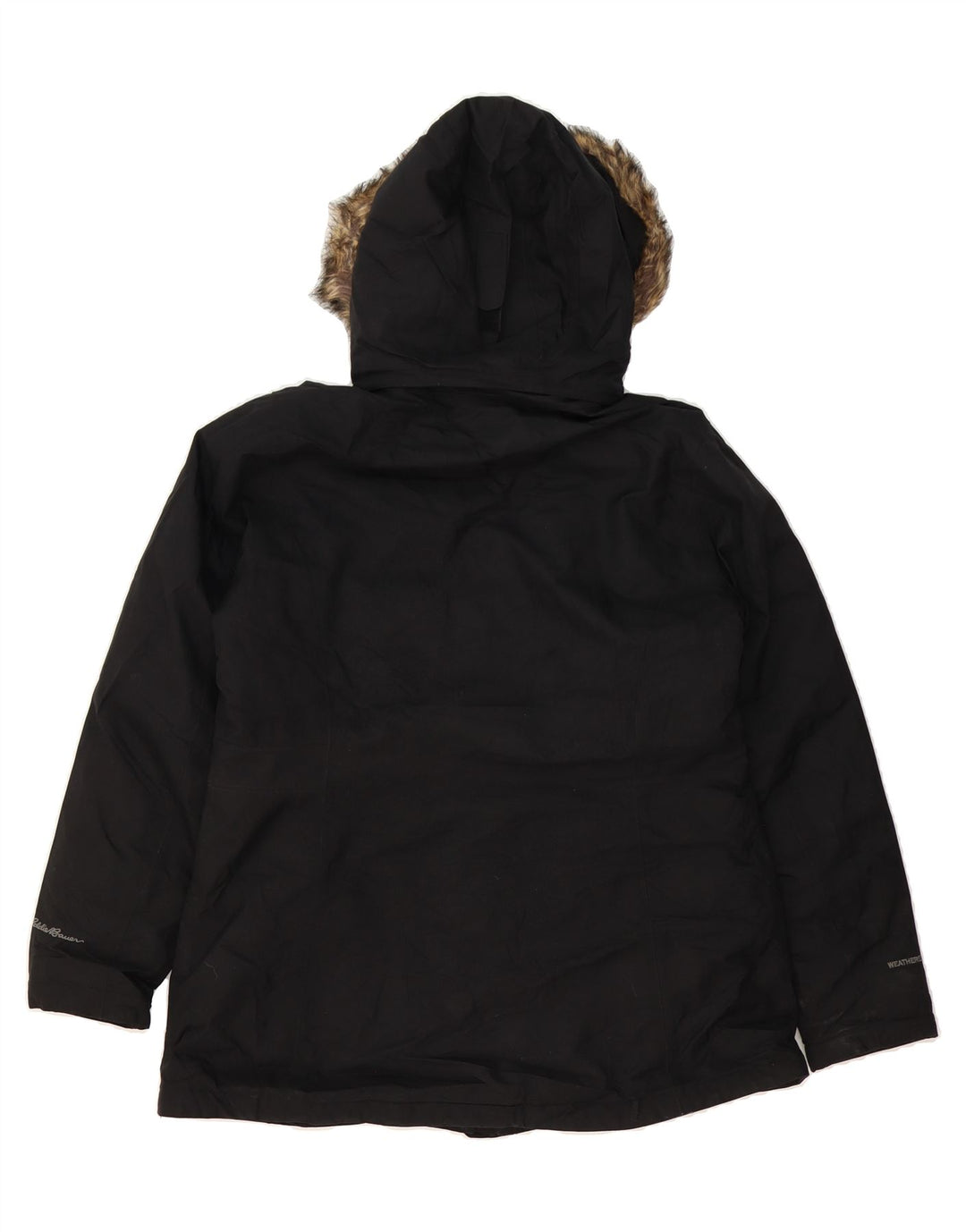 EDDIE BAUER Womens Hooded Windbreaker Jacket UK 16 Large Black Polyester Vintage Eddie Bauer and Second-Hand Eddie Bauer from Messina Hembry 
