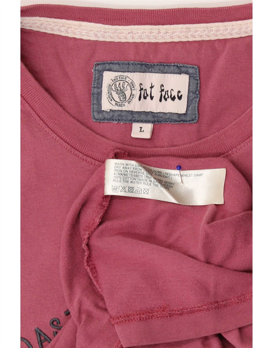 Męski T-shirt z grafiką Fat Face, duży, czerwony, bawełniany