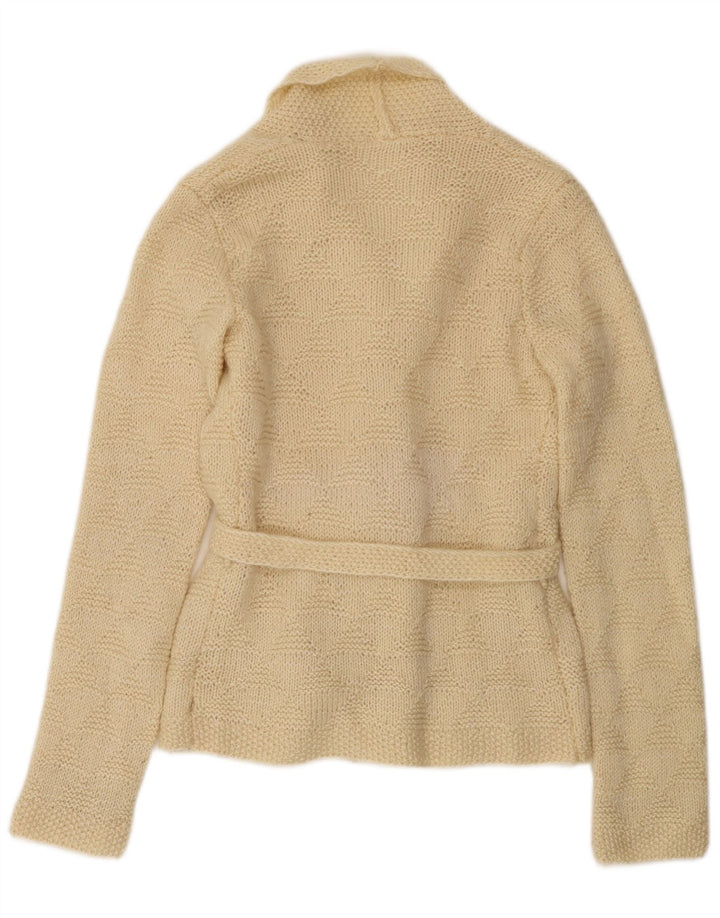 Sweter damski w stylu vintage, kardigan UK 14, średni beż