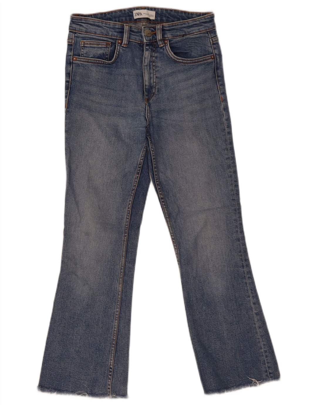 Damskie jeansy rozkloszowane Zara EU 38 Small W28 L25 Niebieskie bawełniane