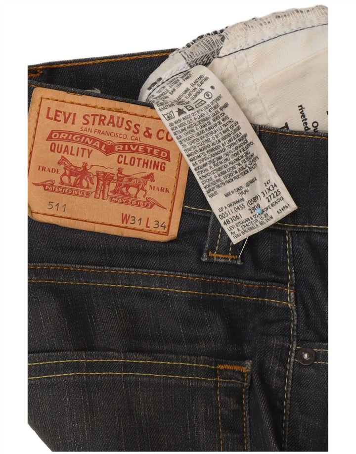 Męskie jeansy LEVI'S 511 Slim W31 L28 Granatowa bawełna