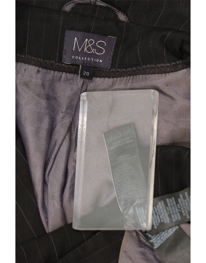 Marks & Spencer Damska marynarka zapinana na 1 guzik UK 20 2XL Szara w prążki