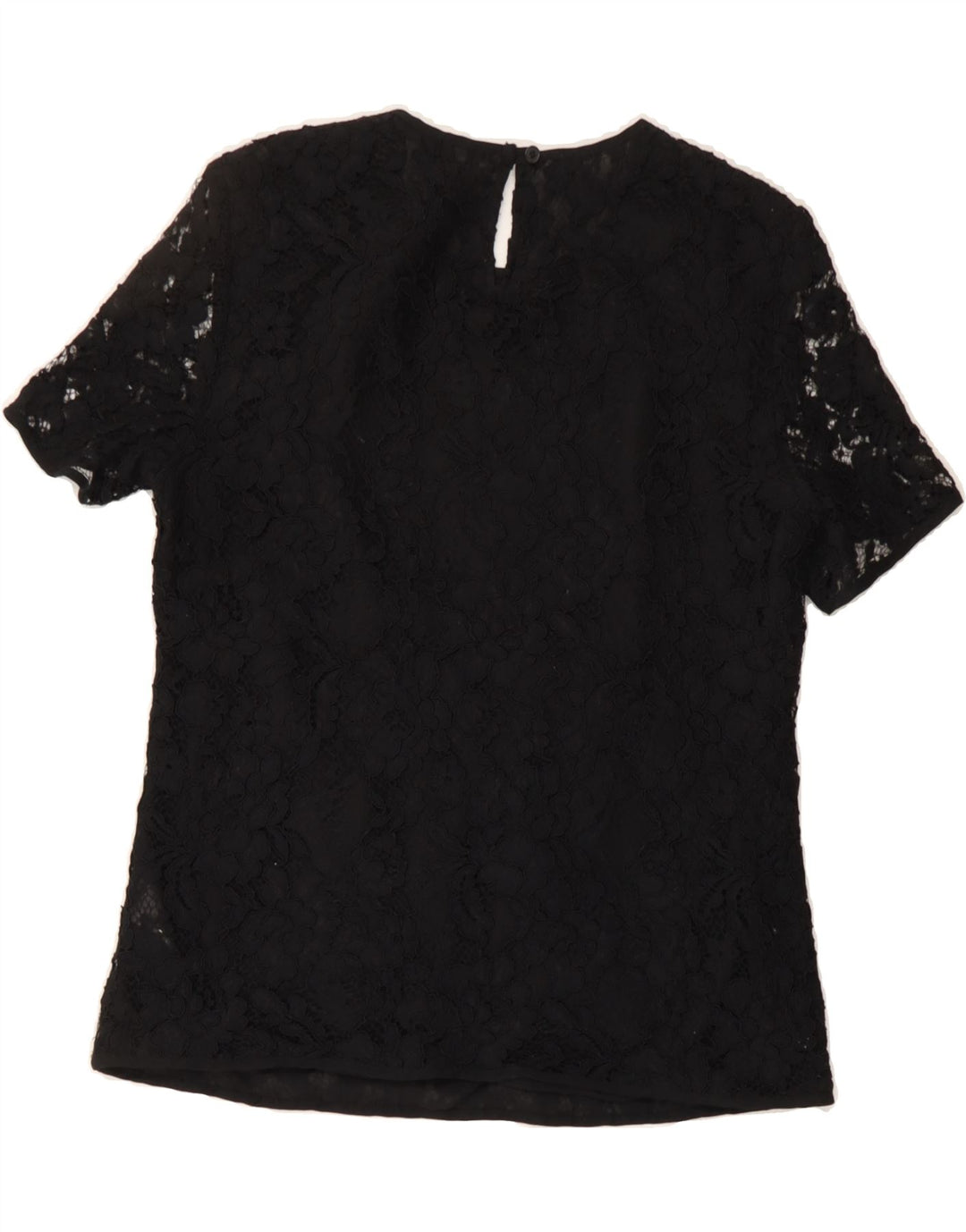 FRENCH CONNECTION Womens Blouse Top UK 12 Medium Black Floral Polyamide Vintage French Connection and Second-Hand French Connection from Messina Hembry 
