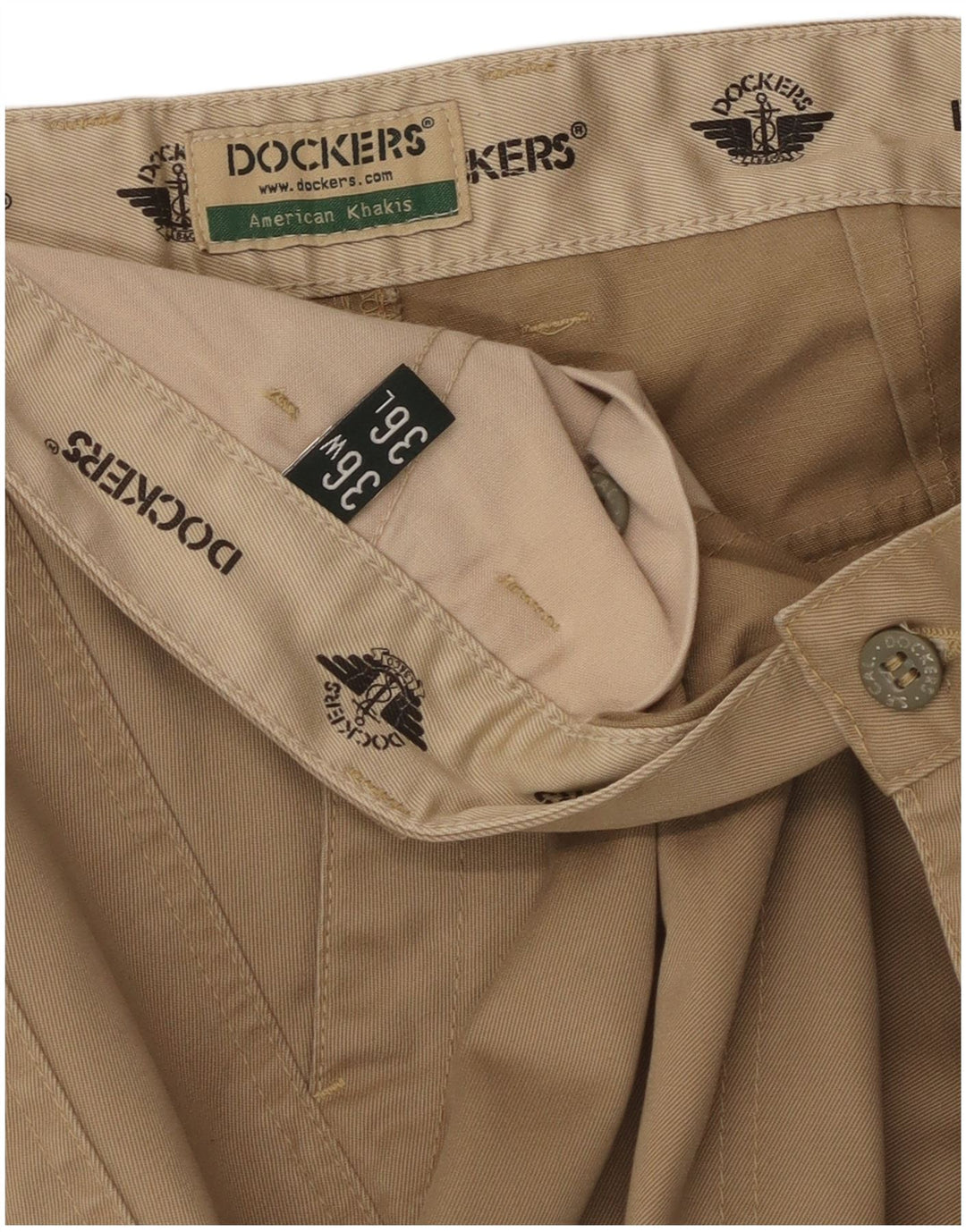 Męskie spodnie cargo Dockers khaki proste W36 L29 beżowa bawełna