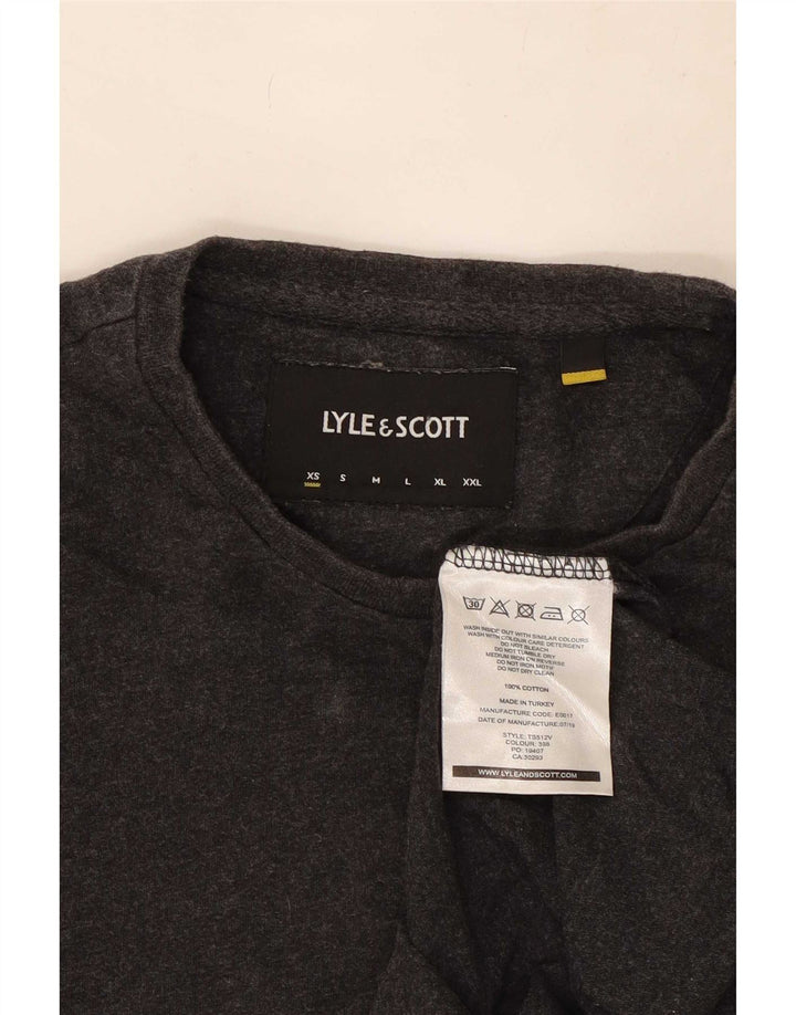 Lyle & Scott Męski top z długim rękawem XS, szara bawełna