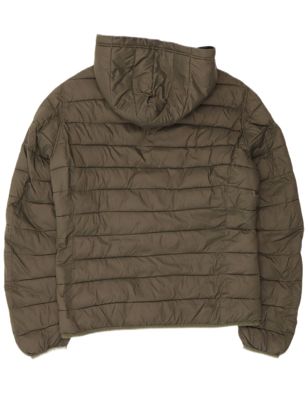 US Polo Assn. Męska dwustronna ocieplana kurtka z kapturem UK 38 Medium Khaki