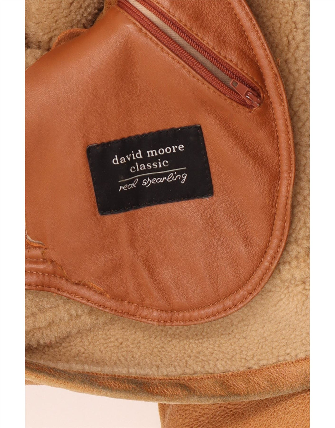 Męska kurtka Shearling David Moore EU 50, duża, brązowa kurtka Shearling
